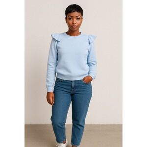 INC Women's Ruffled Sweatshirt Cotton Rayon Jersey Large – New With Tags